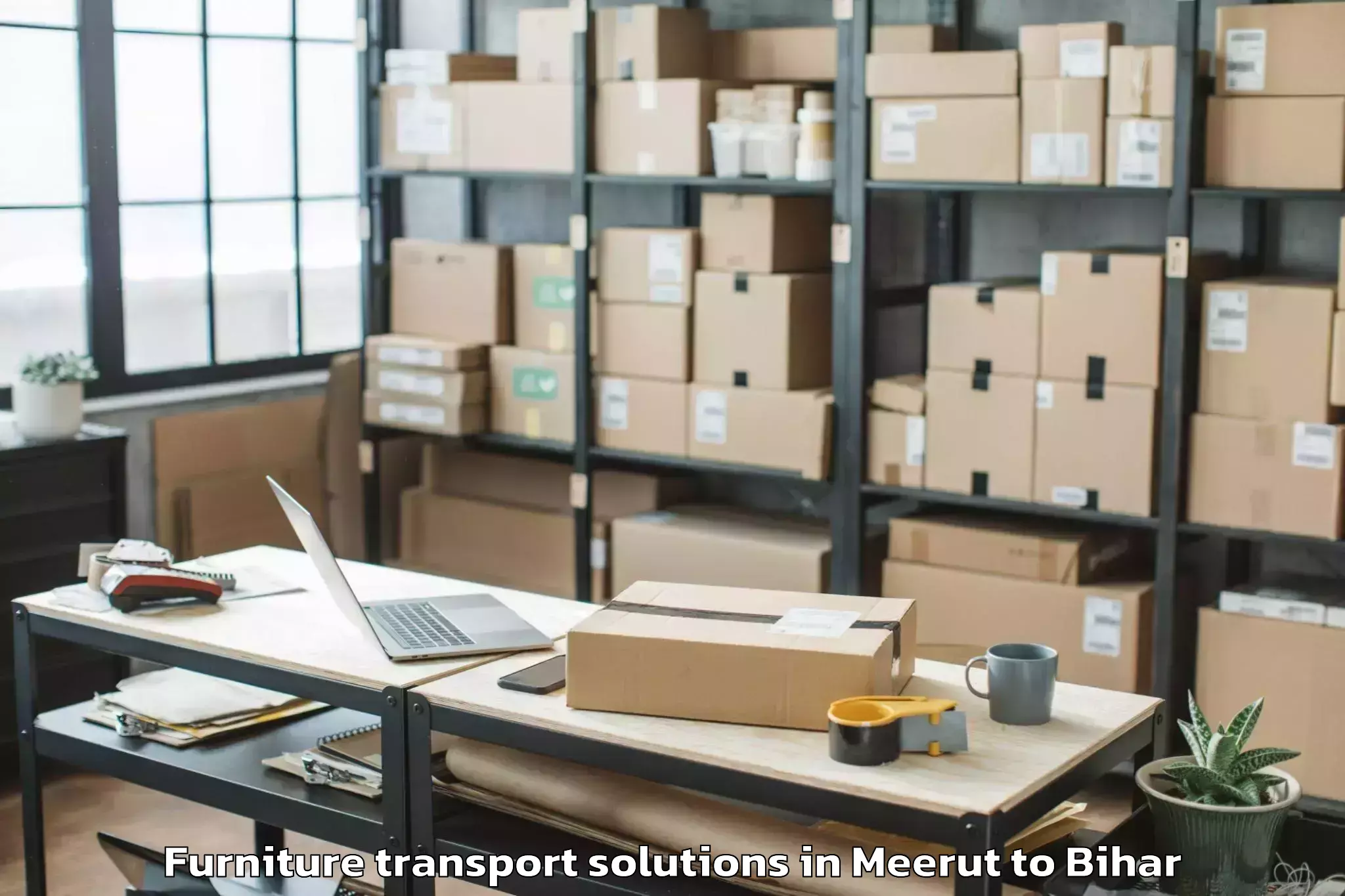 Trusted Meerut to Mohiuddinnagar Furniture Transport Solutions